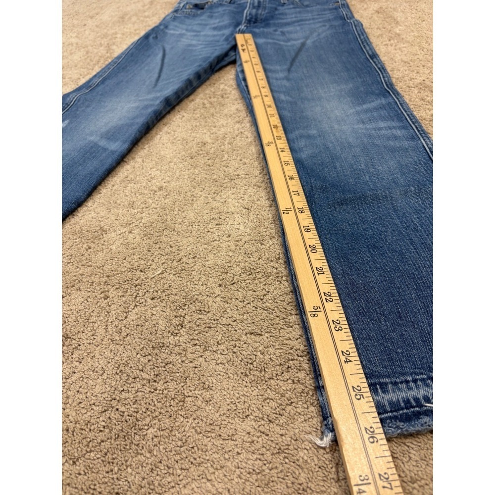 Lucky Brand Jeans Womens Size 27 Candiani Denim Straight Leg Blue Wash Distress - Picture 5 of 11